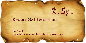 Kraus Szilveszter névjegykártya